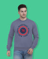 Hiflyers Men|Regular Fit|Chest Printed Cotton Fleece|Soft Stylish Casual Winter Wear Sweatshirt|Steel Grey-P17
