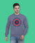 Hiflyers Men|Regular Fit|Chest Printed Cotton Fleece|Soft Stylish Casual Winter Wear Sweatshirt|Steel Grey-P17