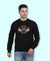 Hiflyers Men|Regular Fit|Chest Printed Cotton Fleece|Soft Stylish Casual Winter Wear Sweatshirt|Black-P3