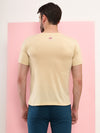 T.T Mens Regular Fit  Poly Jersey V-Neck Half Sleeve T-Shirt-Ivory