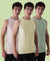Almo Men’S Cotton Vest|Premium Melange Cotton|Regular Fit|Soft, Breathable, Fade-Resistant | Anti-Bacterial & Lightweight | Ideal For Gym/Sports Activities|Pack Of 3|Green::Tan::Peach