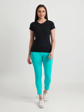 T.T. Women Solid Regular Fit Poly Round Neck Tshirts -Black