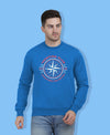 Hiflyers Men|Regular Fit|Chest Printed Cotton Fleece|Soft Stylish Casual Winter Wear Sweatshirt|Blue-P4