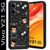 Mobielectro Cute Fun Cartoon 3DBear Coffee Case for Vivo Y21 5G - Black