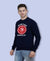 Hiflyers Men|Regular Fit|Chest Printed Cotton Fleece|Soft Stylish Casual Winter Wear Sweatshirt|Navy-P12