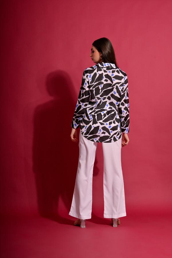 Garden Party Abstract Relax Fit Shirt With Trouser (Combo)