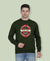 Hiflyers Men|Regular Fit|Chest Printed Cotton Fleece|Soft Stylish Casual Winter Wear Sweatshirt|Olive-P14