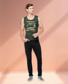 T.T. Men Printed Muscle Tees Pack Of 1 Olive