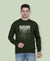 Hiflyers Men|Regular Fit|Chest Printed Cotton Fleece|Soft Stylish Casual Winter Wear Sweatshirt|Olive-P13
