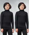 T.T. Boys & Girls |Slim Fit| Cotton Fleece |Full Sleeves|High Neck|Trendy Winter Wear|Dyed Top Pack Of 2-Black