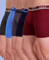 T.T. Men Jazz Top Elastic Long Trunk Pack Of 5 (Anthra - Grey - Red - Sky - Navy)