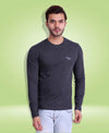 HiFlyers Men Round Neck Full Sleeve Solid Anthra T-Shirt