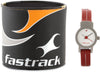 Quartz Analog White Dial Leather Strap Watch for Girls