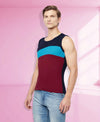 T.T. Men Designer Gym VestPack Of 2 Navy-Grey-Maroon-Navy