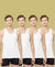 T.T. Men Interlock Vest Sleeveless Pack Of 4 White