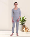T.T. Women Hotpot Elite 3/4Th Slip Thermal Grey-White (Pack Of 2)