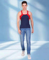 T.T. Men DesignerGym Vest Pack Of 2 Black-Olive -Blue-Red