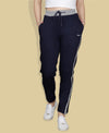 HiFlyers Women Comfort Fit Solid Cotton Trackpant Navy
