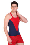 T.T. Men DesignerGym Vest Pack Of 3 Black-Olive -Blue-Red-Grey-Blue
