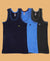 T.T. Kids Titanic Piping Dyed Vest Pack Of 3 Navy-Sky-Black