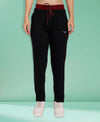 HiFlyers Women Comfort Fit Black Solid Cotton Track Pants