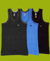 T.T. Kids Titanic Piping Dyed Vest Pack Of 3 Black-Sky-Brown