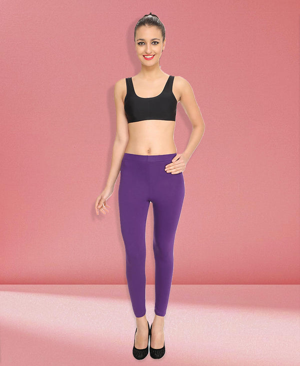HiFlyers Women Purple Ankle Length Leggings / Yoga Pant