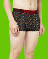 T.T. Mens Desire 100% Combed Cotton Printed Mini Top Elastic Trunk Pack Of 3 Grey-Navy-Orange