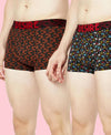 T.T. Mens Desire 100% Combed Cotton Printed Mini Top Elastic Trunk Pack Of 2 Navy-Orange