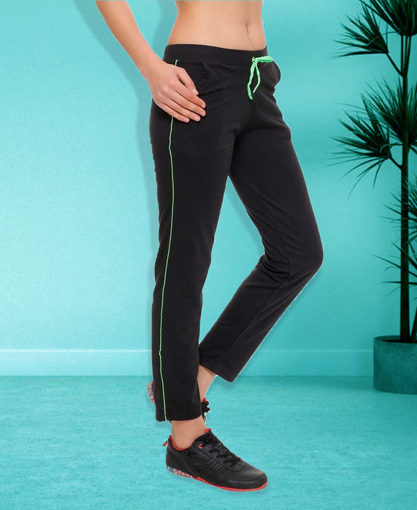 T.T. Women 100% Cotton Interlock Fabric Track Pant Pack Of 2