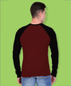 HiFlyers Men Round Neck Full Sleeve Cut & Sew Red Black T-Shirt