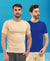 T.T. Men Slim Fit Poly Jersey Round Neck Half Sleeve T-Shirt Pack Of 2 Skin-Royal