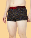 T.T. Mens Desire 100% Combed Cotton Printed Mini Top Elastic Trunk Pack Of 3 Black-Navy-Red