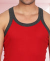T.T. Men Titanic Pure Cotton Red Gym Vest