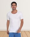 T.T. Men Interlock Half Sleeve Pack Of 2 White Pure Cotton Vest
