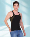 T.T. Men DesignerGym Vest Pack Of 2 Black-Olive -Blue-Red