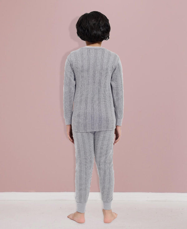 T.T. Elite Kids Light Weight Thermal Set With Polyfill Sandwich Technology - Grey Melange