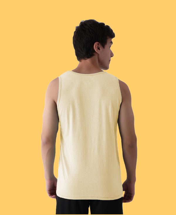 Almo Men’S Cotton Vest|Premium Melange Cotton|Regular Fit|Soft, Breathable, Fade-Resistant | Anti-Bacterial & Lightweight | Ideal For Gym/Sports Activities|Pack Of 3|Green::Tan::Peach
