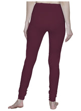 T.T. Women Solid Chudidar Cotton Lycra Cool Leggings -DEEP MAROON - Ivory( Free Size)