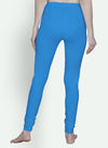 T.T. Women Solid Chudidar Cotton Lycra Cool Leggings -AIRFORCE BLUE - Peach( Free Size)