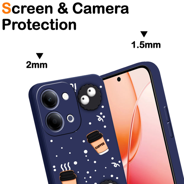 Mobielectro Cute Fun Cartoon 3DBear Coffee Case for Vivo Y51 Pro 5G - Blue