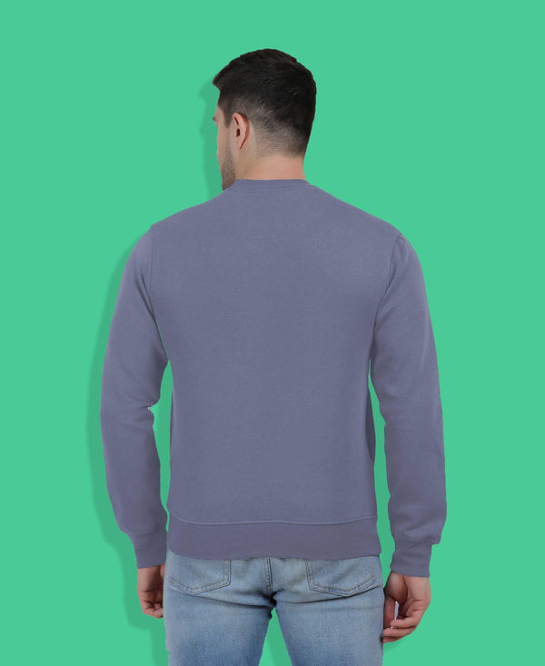 Hiflyers Men|Regular Fit|Chest Printed Cotton Fleece|Soft Stylish Casual Winter Wear Sweatshirt|Steel Grey-P17