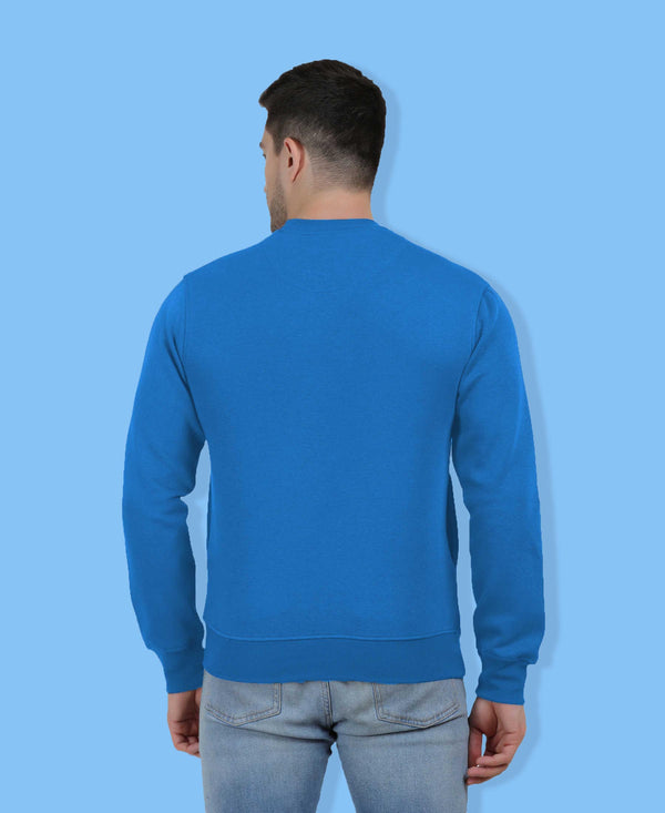 Hiflyers Men|Regular Fit|Chest Printed Cotton Fleece|Soft Stylish Casual Winter Wear Sweatshirt|Blue-P4