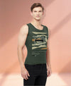 T.T. Men|Cool Tees|100% Cotton|Printed| Regular Fit |Round Neck Muscle Tshirts|Pack Of 2|Orange::Olive