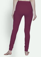 T.T. Women Solid Chudidar Cotton Lycra Cool Leggings -BRIGHT MAROON - KIWI( Free Size)