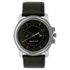 Quartz Analog Black Dial Leather Strap Watch for Guys