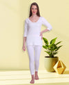 T.T. Women Hotpot Elite 3/4Th Thermal Slip Anthra - White (Pack Of 2)