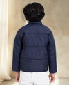 HiFlyers Boys Regular Fit | Polyster |Fluffy Full Sleeves |Quilted Insulation|High Neck Stand Collar|Zipper Jacket -Blue