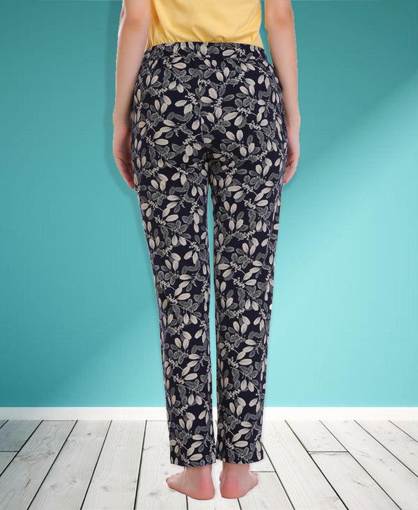 HiFlyers Women Comfort FitPrinted Cotton Pyjama Black