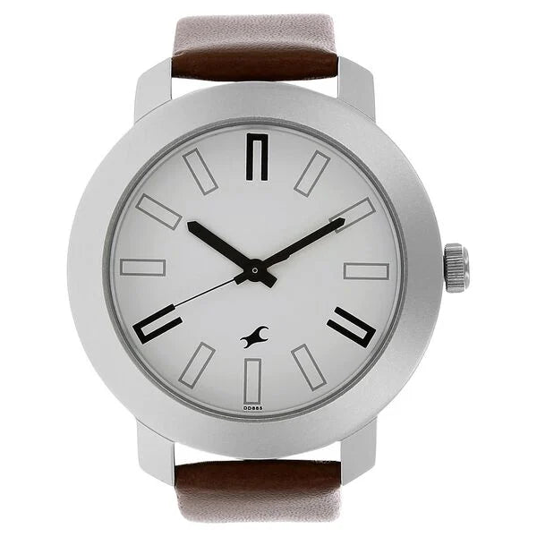 Quartz Analog White Dial Watch for Guys - 3120SL01